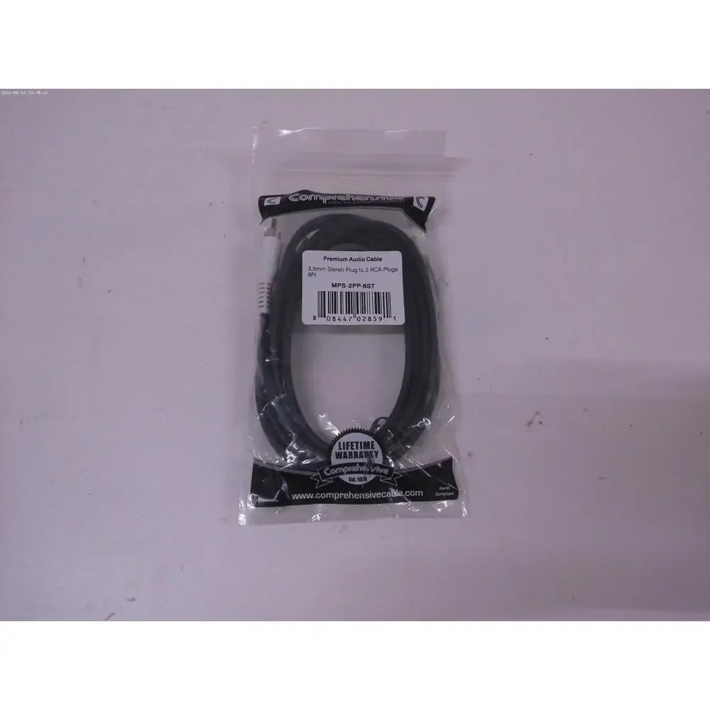 Comprehensive MPS-2PP-6ST 6 ft. 3.5mm Stereo to 2 RCA Cable Male to Male